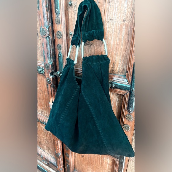 FREE PEOPLE BOBBI SLOUCH SUEDE BLACK BAG LIKE NEW - Picture 4 of 6